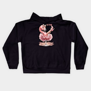 If I Fall I Hope It's In A Glass Of Wine Flamingo Kids Hoodie